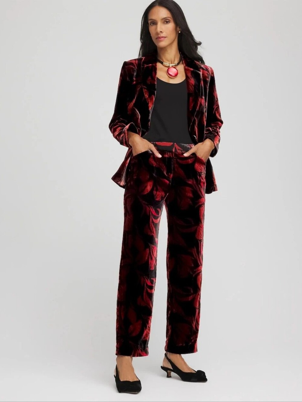NWT Chico's Velvet Rose Straight-Leg Ankle Trousers Sz.4R